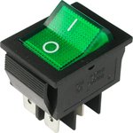 IRS-201-2B3 (зеленый), Переключатель с подсветкой ON-OFF (15A 250VAC) DPST 4P