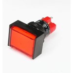 P16LMT2-1abKR, Кнопка без фиксации (5A 250VAC), LED подсветка 24VDC