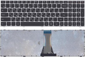 Фото 1/2 Клавиатура для ноутбука Lenovo IdeaPad G50-70 G50-30 черная с серой рамкой без подсветки