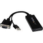 VGA2HDU, Переходник разъема, USB A, VGA, Plug, Plug, HDMI, 19 вывод(-ов), Гнездо