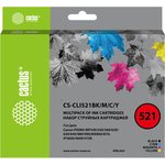 Картридж струйный Cactus CS-CLI521BK/M/C/Y черный/голубой/ желтый/пурпурный набор (33.6мл) для Canon Pixma iP3600/iP4600/ iP4700/MP540/MP550