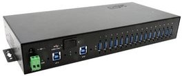 EX-1526HMVS, Industrial USB Hub with ESD Surge Protection, 16x USB-A Socket, 3.0, 5Gbps