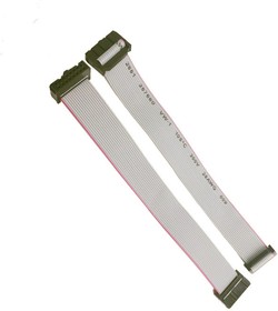 92321-1640, Ribbon Cable - QF50 Receptacle to QF50 Receptacle - 16 Ways - 2.54 mm Pitch - 15.8" (400 mm) Length.