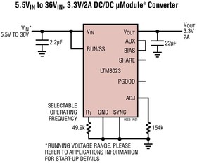 Фото 1/5 LTM8023IV#PBF, Преобразователь постоянного тока понижающий подстраиваемый 2А
