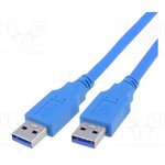 TCR-01512, Кабель, USB 3.0, вилка USB A, с обеих сторон, никелированные