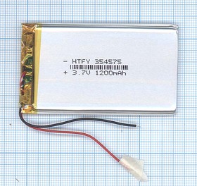 Аккумулятор универсальный 3.5x45x75 мм 3.8V 1200mAh Li-Pol (2 Pin)