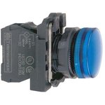 XB5AVM6, Light Indicator Blue, Complete, Plastic, ø22mm, 230 ... 240V, IP69(K)