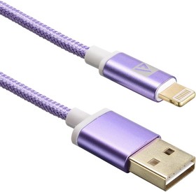 Фото 1/5 Кабели USB ACD USB кабель ACD-Style Lightning ; USB-A 2-сторонние коннекторы, нейлон, 1м, фиолетовый (ACD-U913-P6P)
