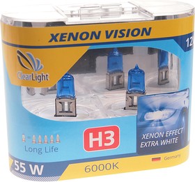 MHL3XV, Лампа 12V H3 55W PK22s бокс (2шт.) Xenon Vision CLEARLIGHT