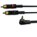 103-326-704, Male 3.5mm Stereo Jack to Male RCA x 2 Aux Cable, Black, 3m