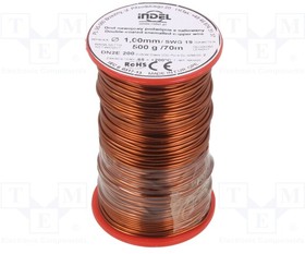 DN2E1,00-500G, Coil wire; double coated enamelled; 1mm; 0.5kg; -65?200°C