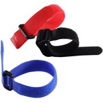 Cable tie assortment, releasable, PA, (L x W) 250 x 20 mm, black/blue/red, BS18-10004