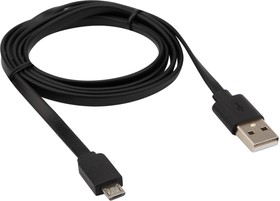 Фото 1/6 18-4270, Кабель USB-A - micro USB, 2,4А, 1м, ПВХ, черный