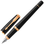 Ручка перьевая PARKER "Urban Core Muted Black GT", черный матовый лак, позолота ...