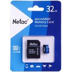 NT02P500STN-032G-R, Карта памяти Netac MicroSD card P500 Standard 32GB ...