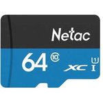 Флеш карта microSDXC 64GB Netac NT02P500STN-064G-R P500 + adapter