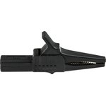 66.9755-21, Crocodile Clip 4 mm Connection, Brass Contact, 32A, Black