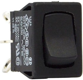 Фото 1/2 62112926-0-0-N, Rocker Switches 2-pole, ON - None - ON, 4A/8A/6(4)A 250VAC/125VAC/250VAC not HP rated, Non-Illuminated Black Rocker Switch w