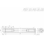 PSV S5-M3-35-00 Стойка для печатных плат, латунь ( аналог PCHSS-35, H-L3500-0600-5-03-X)