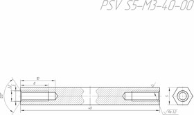PSV S5-M3-40-00 Стойка для печатных плат, латунь ( аналог PCHSS-40, H-L4000-0600-5-03-X)