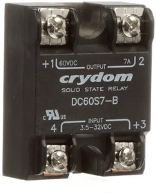 Фото 1/5 DC60S7-B, Solid State Relays - Industrial Mount PM IP00 SSR 60VDC 7A, 3.5-32VDC,NC