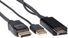Фото 1/10 Кабель переходник VCOM HDMI(M) +USB-DP(M) 4Kx60Hz 1.8M, (CG599AC-1.8M)