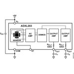 ADXL203CE-REEL, Акселерометр двухосевой, iMEMS, ±1.7g [CLCC-8]