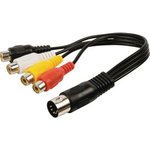 CAGP20450BK02, Audio Cable, Stereo, DIN 5-Pin Plug - 4x RCA Socket, 200mm