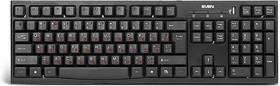 Фото 1/10 Клавиатура Keyboard SVEN Standard 304 USB+HUB чёрная