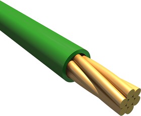 Фото 1/4 6825 GR005, EcoWire Plus Series Green 0.75 mm² Hook Up Wire, 18 AWG, 19/0.23 mm, 30m, MPPE Insulation