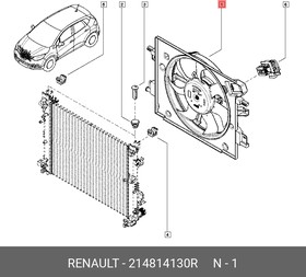 214814130R, Вентилятор радиатора RENAULT DUSTER (2012 )