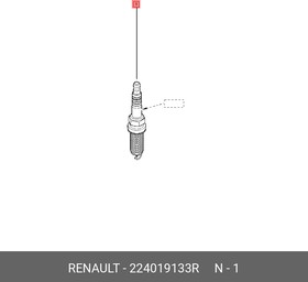 224019133R, Свеча зажигания 0.9TCE / 1.2TCE