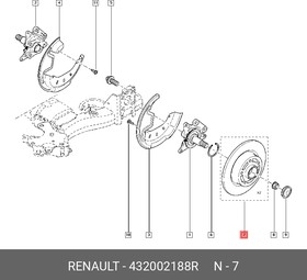Диск тормозной задний со ступичным подшипником (комп 2шт.) RENAULT Megane III/Scenic III 08-  RENAULT 4320 021 88R