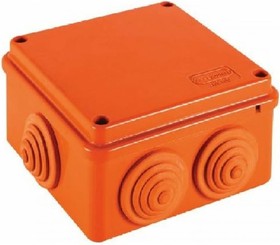 Огнестойкая коробка JBS100 E110, о/п 100х100х55, 6 выходов, IP55, 4P, цвет оранжевый 43207HF
