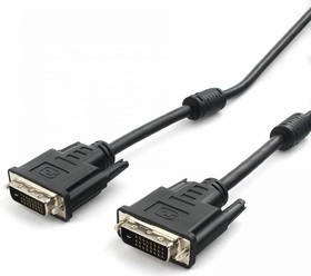 Кабель DVI-D dual link Cablexpert CC-DVI2L-BK-6, 25M/25M, 1.8м, CCS, черный, экран, феррит.кольца, пакет