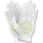 Хлопчатобумажные перчатки GL-106, из 4-х ниток, хлопок с ПВХ, белые, 23 см 50211