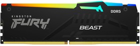 Фото 1/10 Оперативная память Kingston 16GB DDR5 5200 DIMM FURYRGB Beast Black XMP Gaming Memory KF552C40BBA-16 Non-ECC, CL40, 1.25V, 1RX8 40-40-40 2