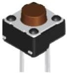 Фото 1/3 DTST-66N-V, Tactile Switches 6x6 160gf BROWN T/R