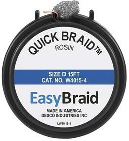 W4015-4, Desoldering Braid / Solder Removal Cassette With #4, .100 inch x 15ft Quick Braid Replacement Rosin Wick