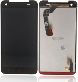 Дисплей (экран) в сборе с тачскрином для HTC Butterfly черный с красными кнопками