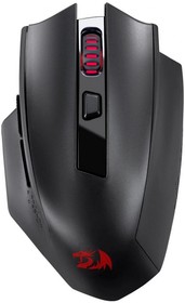 Фото 1/5 REDRAGON WOKI чёрная Беспроводная игровая мышь (USB, Bluetooth, Pixart P3395, Huano, 6 кн., 26000 Dpi, RGB подсветка, 2000 мАч)