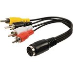 CAGP20475BK02, Audio Cable, Stereo, DIN 5-Pin Socket - 4x RCA Plug, 200mm