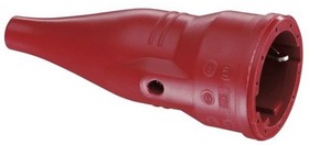 Фото 1/2 Розетка кабельная резиновая с мультизаземлением, IP44 16A 2P+E 250V, красный 1479040