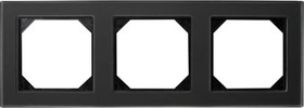 Фото 1/2 Рамка трехпостовая Эпсилон К14-245-03 E/BG чер.стекло 28-238