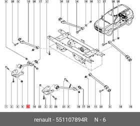 Рычаг задней подвески R RENAULT Duster 10-  55 11 078 94R
