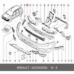 Решетка переднего бампера RENAULT Duster II 2014-  RENAULT 6225 420 36R