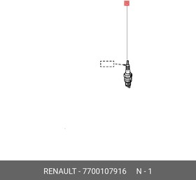7700107916, Свеча зажигания Renault Clio II/Symbol 1998-2008 Renault Sandero 2009-2014