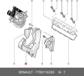 7700116265, Кожух ремня ГРМ Renault Trafic 2001-  1.9 dCi