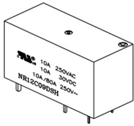 NRP12T-C12D, Реле для печатного монтажа, 15.6mm, 12Vdc, 12A, аналог для 7-1415538-6 / RT114012WG