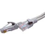 10-0142, Патч-кордUTP 5e 4x2 26AWG (7x0.16mm) Cu LSZH серый 1м